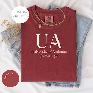 CUSTOM COLLEGE Comfort Colors® Shirt, College Alumni Hoodie, College University High School Crewneck, Graduation Gift Friend, Sorority Shirt