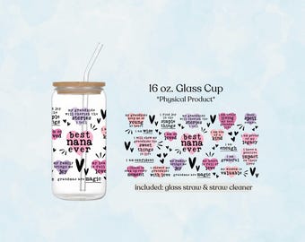 Bästa mormor någonsin 47 cl glasmugg, sentimental present till mormor, mors dag, födelsedag, julklapp till mormor