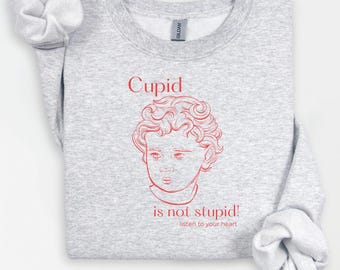 Felpa Cupido, maglietta carina per San Valentino, felpa divertente, felpa girocollo Love, maglione Cupido, segui il tuo cuore, Galentines Day