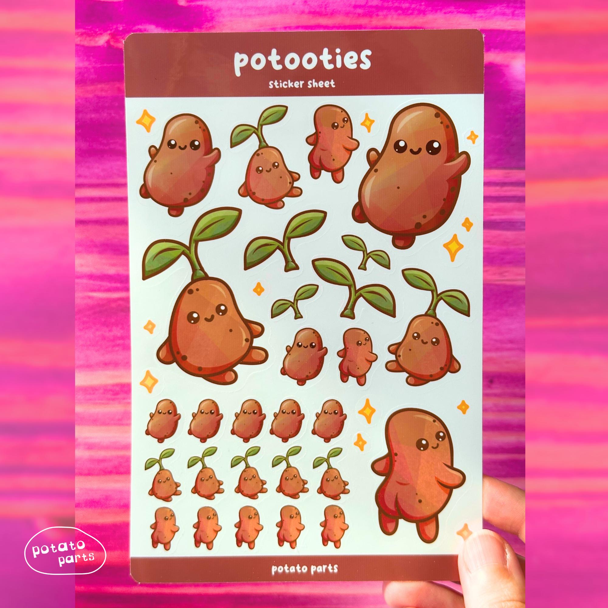 Cute Potato Sticker Sheet – Kawaii Vinyl Planner Stickers - Etsy