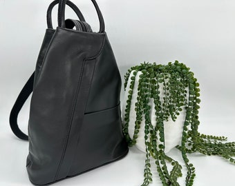 Genuine Italian Leather  Backpack Shoulder Bag Handmade Backpack Woman Backpack