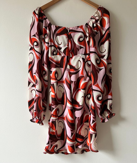 Retro Print Mini Lush Dress - image 4