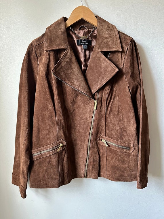 Dennis Basso - Brown Suede Moto Jacket