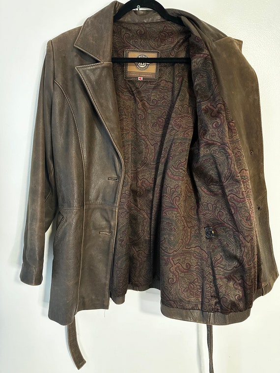 Vintage Black Belted Leather Coat 12 main image 1