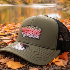 Richardson 112 Rainbow Trout Scales Montana Fishing Trucker Hat