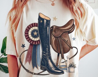 Comfort Colors® Horse Show Weekend Shirt Riding Boot Rosette Tee