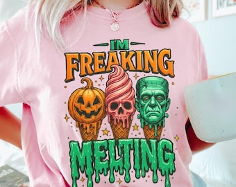 Comfort Colors® Summerween Ice Cream Shirt, Summer Halloween Shirt, Cute Halloween Beach Shirt, Cute Summer Shirt, Spooky Season Shirt, Hot