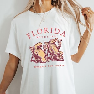 Florida Shirt, Manatee Shirt, Respect the Locals Manatee, Coconut Girl, Crocodile Shirt, Florida Gifts, Manatee Gifts, Alligator Shirt, FL