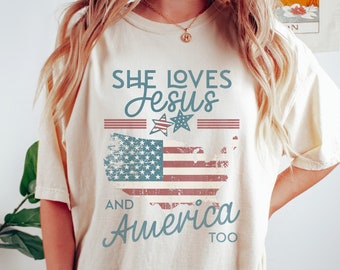 4th of July Shirt Independence Day Distressed TShirt Comfort Colors® Shirt Christian Retro Graphic Tee Oversized Merica Tee USA Party Outfit