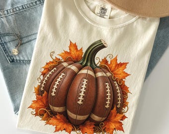 Comfort Colors® Pumpkin Shirt for Football Season Shirt Game Day Mom TShirt Sports Mama