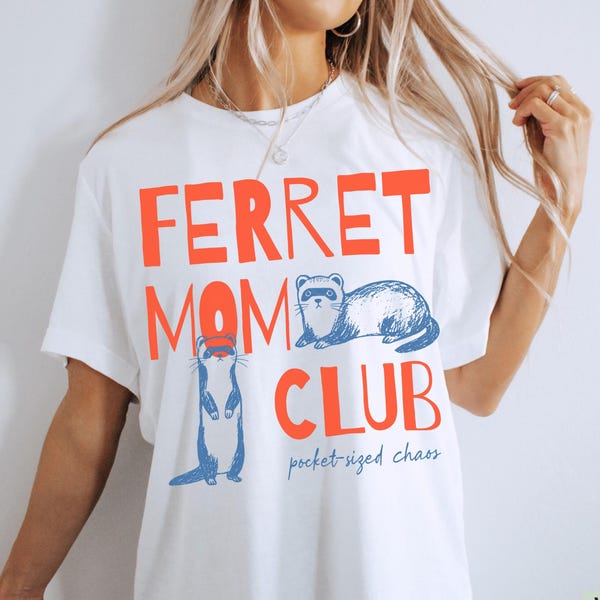 Comfort Colors® Ferret Mom Club Shirt for Ferret Mama Retro TShirt