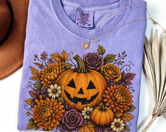 Comfort Colors® Fall Pumpkin Shirt, Pumpkin Lover Shirt, Colorful Pumpkin Shirt, Autumn Pumpkin Patch Tee, Botanical Harvest Shirt, Pumpkins