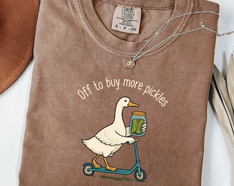 Comfort Colors® Funny Pickle Goose Shirt, Pickle Lover Shirt, Gift for Pickler Lover, Foodie Shirt, Cute Pickle Shirt, Pickle Queen Shirt