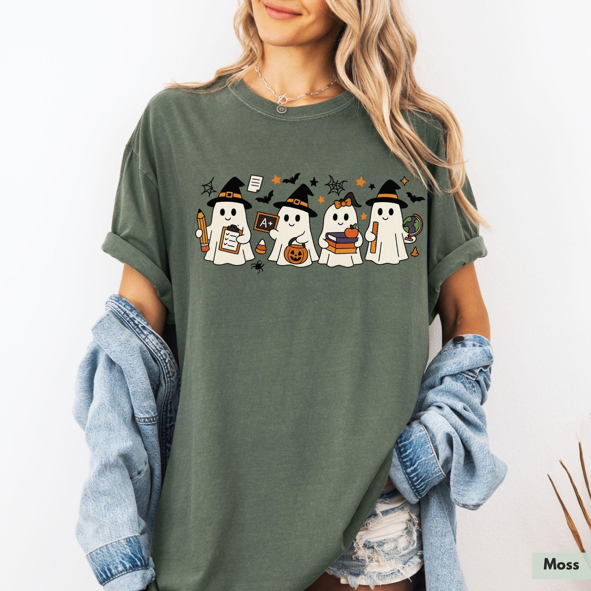 Ghost Halloween Shirt Happy Halloween School Teacher Party