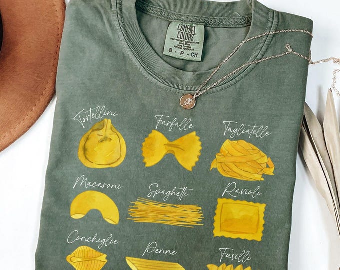 Comfort Colors® Pasta Shirt, Pasta Lover Gift, Spaghetti Shirt, Nonna Gifts, Italian Travel Tshirt, Pasta Lover Shirt, Pasta Maker Shirt