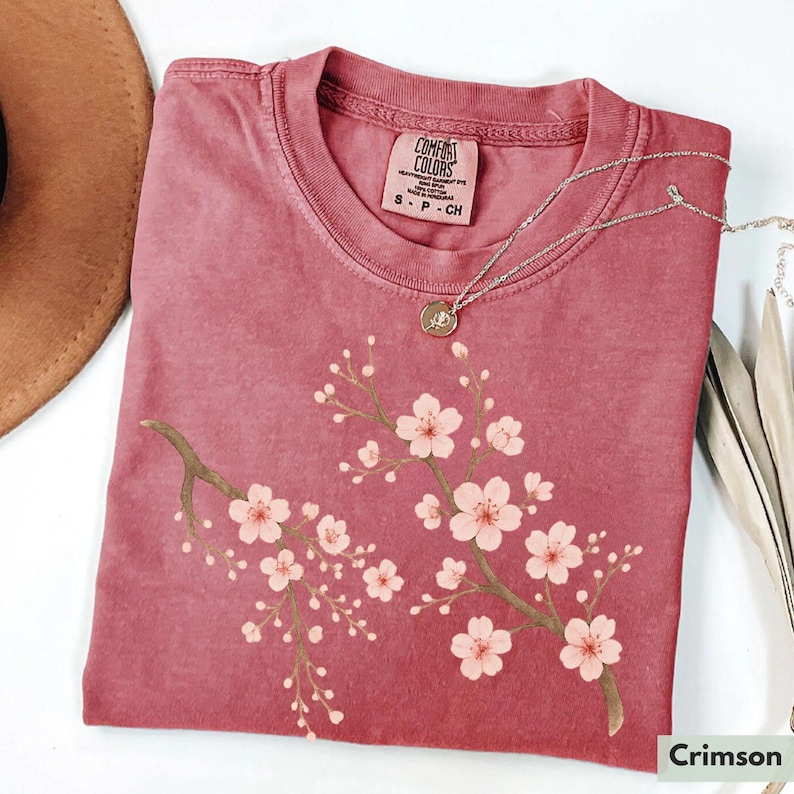 Comfort Colors® Cherry Blossom Shirt, Sakura Shirt, Cherry Blossom Lover Shirt, Cherry Blossom Gifts, Cherry Blossom Season, Japanese Cherry Crimson