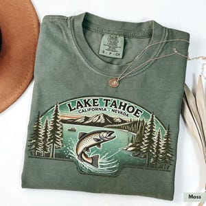 Comfort Colors® Lake Tahoe Shirt, Vintage Lake Tahoe Fish Shirt, Lake Shirt, Outdoor Lover Gift, Lake Life Shirt, Vintage California Shirt
