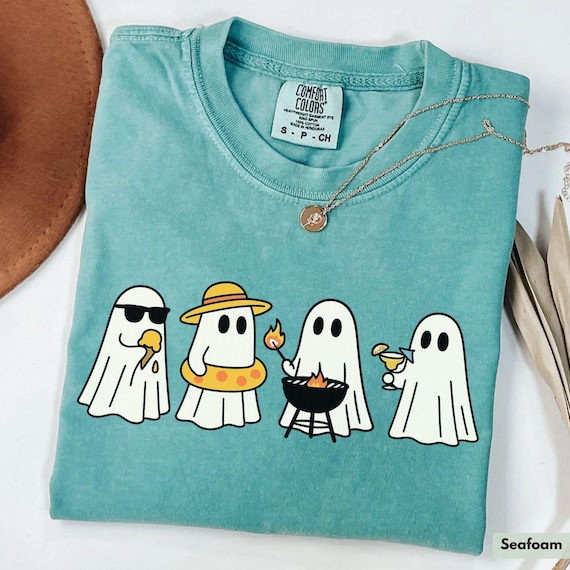 Comfort Colors® Summerween Ghost Shirt, Funny Ghost Shirt, Ghost Beach Shirt, Halloween Beach Shirt, Summer Halloween Shirt, Spooky Season