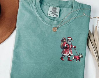 Comfort Colors® Christmas French Bulldog Shirt, French Bulldog Christmas Shirt, French Bulldog Gifts, Frenchie Lover Shirt, Xmas Dog Shirt