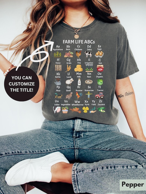 Farmer Gifts, Farm Animals Shirt, Support Your Local Farmers Tshirt, Country Graphic Tees, Farm Outfit, Farming ABC's, Farm Life, Farmer Tee