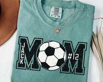 Comfort Colors® Custom Soccer Mom Shirt, Personalized Soccer Mom Shirt, Soccer Mama Shirt, Womens Soccer Shirt, Soccer Lover Shirt, Soccer
