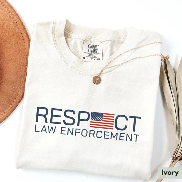 Comfort Colors® Respect Law Enforcement Shirt American Flag Police Support USA TShirt