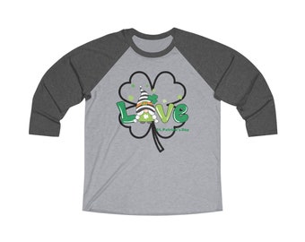 St. Patrick's Day Baseball Tee Unisex Tri-Blend 3\4 Raglan Tee