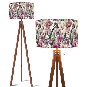 Vintage Orchideen Dreibein Stehlampe - Mid-Century Dekor mit elegantem Design, einzigartige Beleuchtung für Wohn- & Schlafzimmer