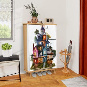 Colorful House Shoe Cabinet Organizer, Entryway Furniture for Shoes & Accessories