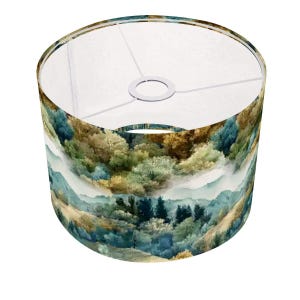 Watercolor Lamp Shade with Ring – Modern Boho Lighting Cover for Living Room & Bedroom Decor