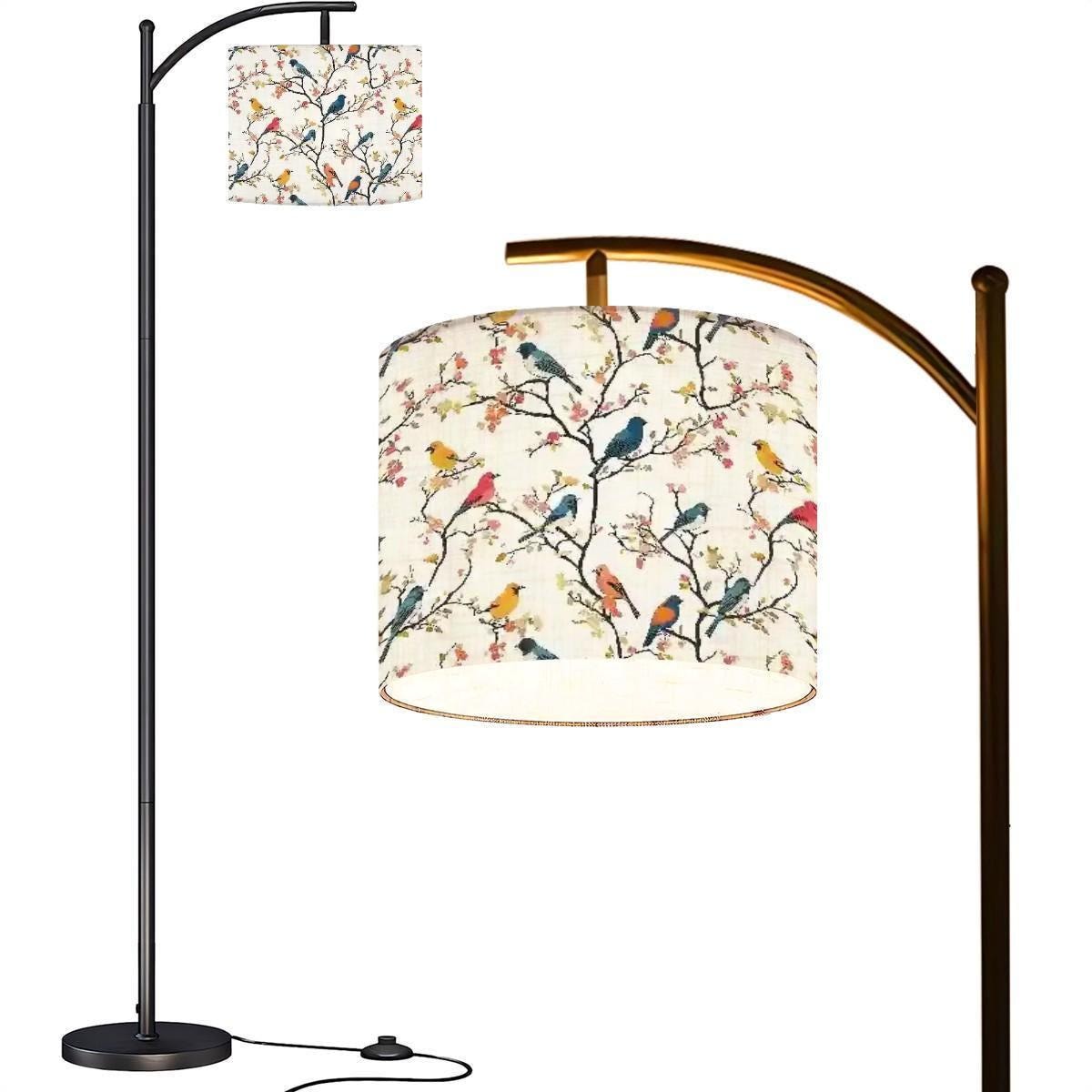 Vintage Birds Arc Floor Lamp With Unique Design, Soft Lighting for Living Room, Bedroom, Home Decor - Etsy