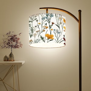 Colorful Chinoiserie Arc Floor Lamp | Wildflower Design & Home Decor Accent - Unique Modern Lighting Statement Piece