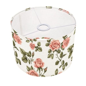 Vintage Rose Lamp Shade with Ring - Elegant Home Décor, Floral Design, Unique Lighting Fixture for Cozy Spaces