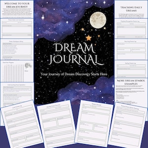 Digital Dream Journal-Planner | PDF Printable & Interactive |Dream Tracker, Lucid Dreams | Self-Discovery Journal | Digital Download