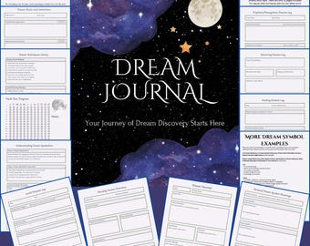 Digital Dream Journal-Planner PDF Printable Dream Tracker Lucid Dreams Self-Discovery Journal Digital Download