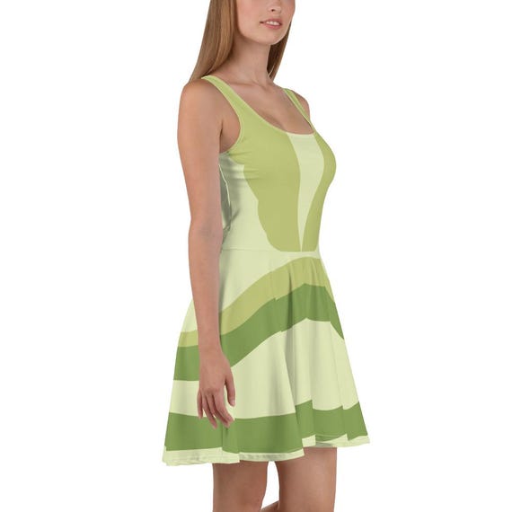 cotton dress with long sleeves Slate Blue Bishop Sleeve Printed A-Line Hand wash cold color: yellow Casual Summer Mature Ladies Size:15.75 (US) / 40 (EU)