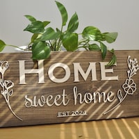Home Script Word Wood Sign-wood Sign Art, Home Wood Sign, Laser Cut ...
