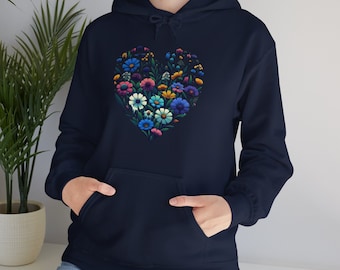 Gezellige hartcollage hoodie voor haar | Heavy Blend™-sweatshirt voor dames