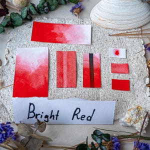 Professional Watercolor Pan Bright Red Single Pigment Artist Paint – Granulating Vibrant Color - Art Supply 740