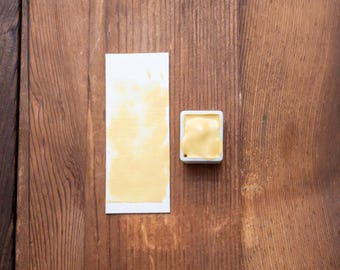 Naples Yellow Light Professional Watercolor Half Pan | PW6, PY42 | Painting Calligraphy Lettering