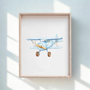 Vintage Airplane Baby Boy Nursery Wall Print, Kids Room Decor, Aviation Art, Boys Room Decor, Baby Shower Gift, DIGITAL DOWNLOAD