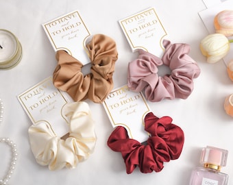 Haarscrunchies, haarscrunchies hebben en houden, haaraccessoires, cadeau voor bruidsmeisje, bruidsmeisjesvoorstel, scrunchies bruid, cadeau voor haar, cadeau voor haar