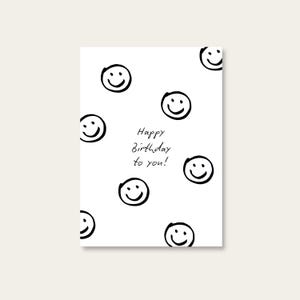 Feliz aniversário | Cartão Smiley | Feliz | Postal de alta qualidade feito de papel reciclado – DIN A6 | Ecologicamente correto e impresso regionalmente