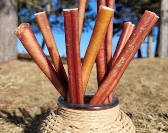 12" Jumbo Bully Sticks for Dogs – Extra Thick Natural Beef Chews, Long Lasting Odour Free Rawhide Free Treats for Aggressive Chews(62gr/ea)