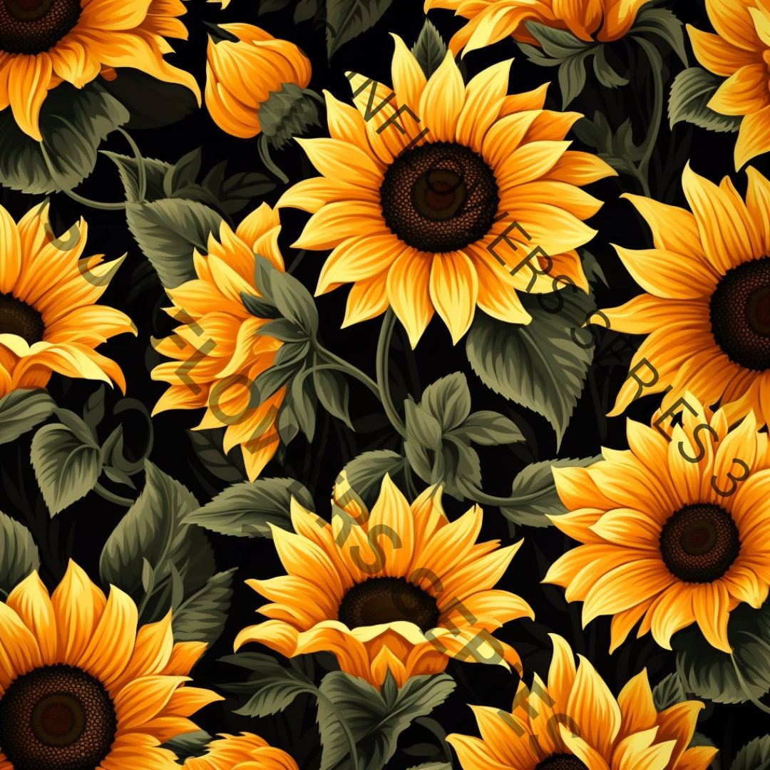 Sunflower Color Pattern 12 Sunflowers PNG Fall Color Pattern Sunflower Clipart for Craft ...