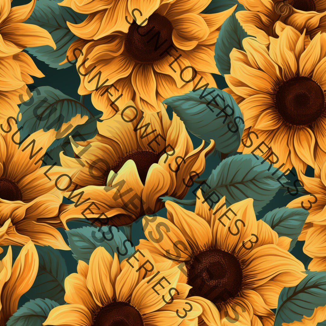 Sunflower Color Pattern 12 Sunflowers PNG Fall Color Pattern Sunflower Clipart for Craft ...