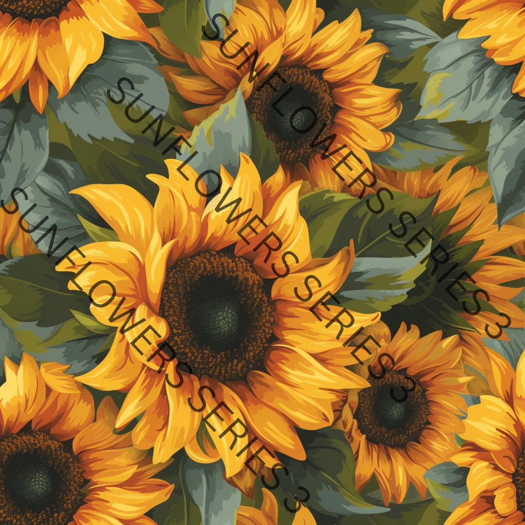 Sunflower Color Pattern 12 Sunflowers PNG Fall Color Pattern Sunflower Clipart for Craft ...