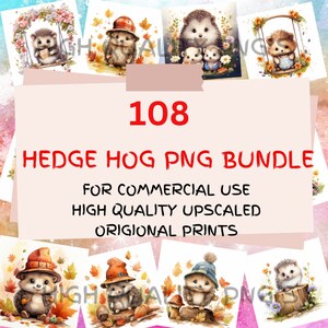 Big Bundle 108 Hedge Hog Print  Gift Idea Birthday Digital Instant Download For Print On Demand PNG All Hedgehog Whole Shop Hedge Hog Lover