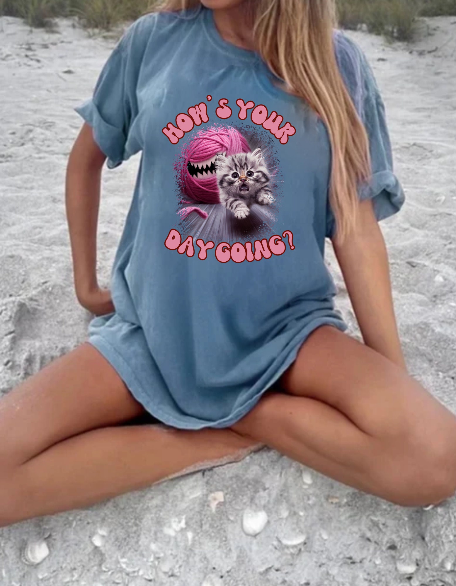 Brianne | Women's Cute Kitten Art Print Shirt