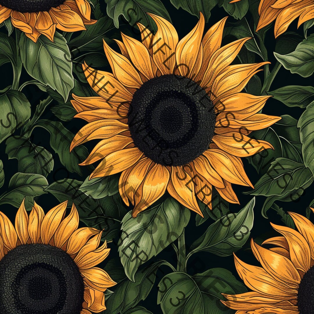 12 Sunflowers PNG Fall Color Pattern Sunflower Clipart for Craft ...